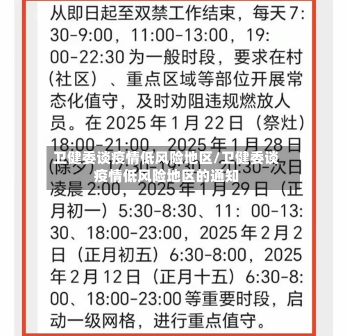 卫健委谈疫情低风险地区/卫健委谈疫情低风险地区的通知