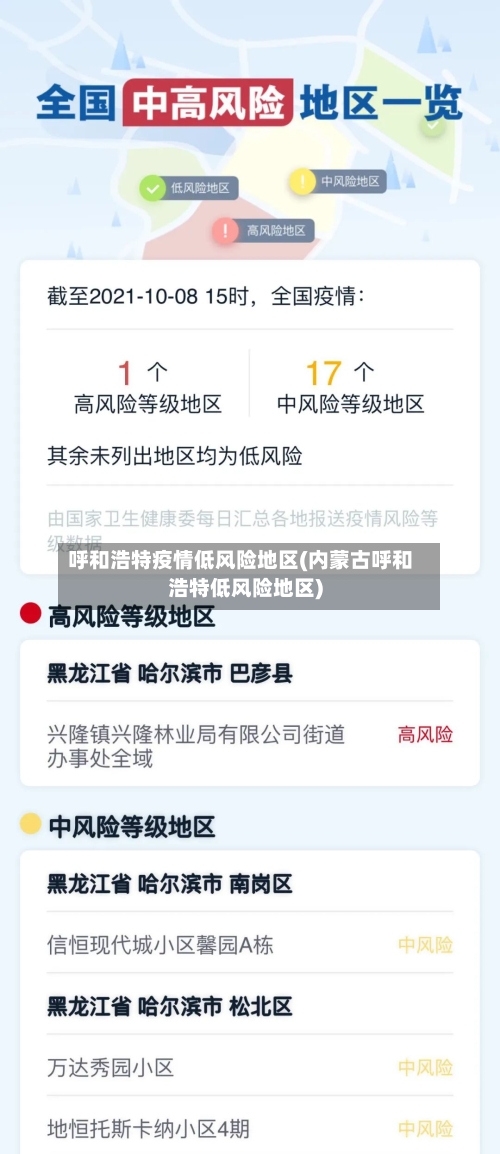 呼和浩特疫情低风险地区(内蒙古呼和浩特低风险地区)