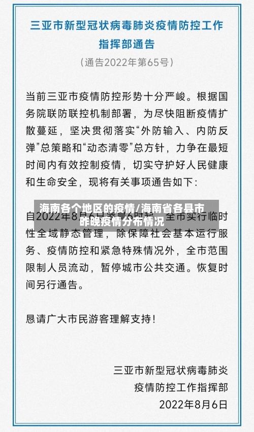 海南各个地区的疫情/海南省各县市昨晚疫情分布情况