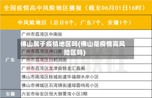 佛山属于疫情地区吗(佛山是疫情高风险区吗)