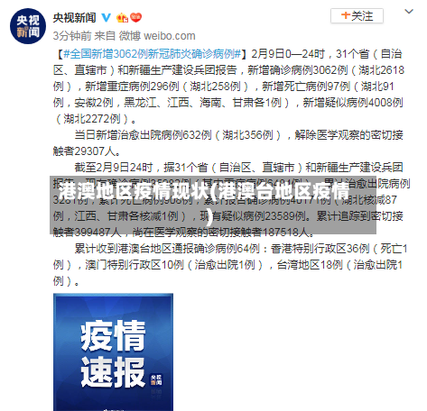 港澳地区疫情现状(港澳台地区疫情)