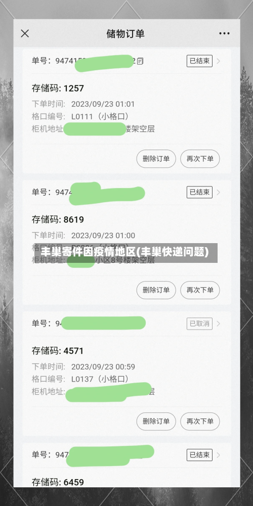 丰巢寄件因疫情地区(丰巢快递问题)-第2张图片