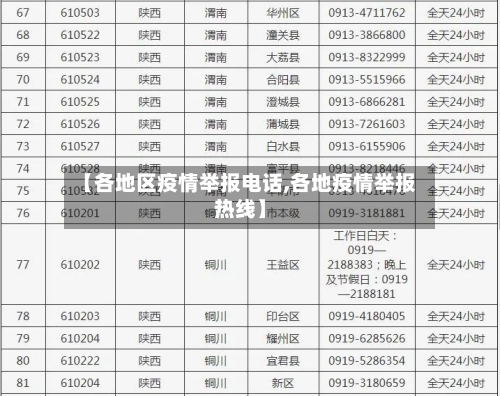 【各地区疫情举报电话,各地疫情举报热线】